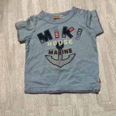 MIKI HOUSE マリン風Tシャツ 80 水色