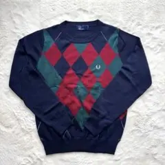 ⭐️フレッドペリー【M】FRED PERRY アーガイル柄 ニットセーター 美品