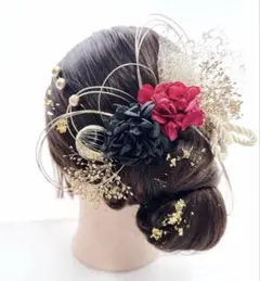 no.5142 成人式髪飾り　成人式　髪飾り　結婚式　ヘアアクセ　金箔　水引