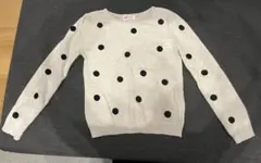 H&M アイボリードット柄 ニット　134-140cm