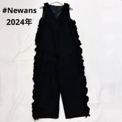 美品✨#Newans 2024 ホイップクリームオールインワン 黒 サロペットのサムネイル