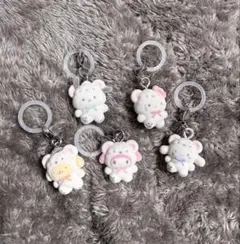 【即購入OK】サンリオ　めじるしチャーム　ふわふわスノー　5点セット