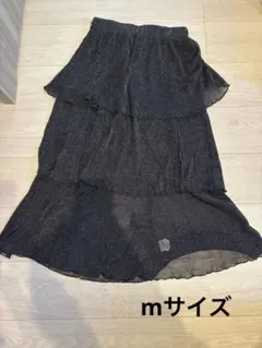 【匿名発送】 黒 プリーツスカート Mサイズ　スカート　ロングスカート