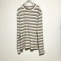 【アースミュージック&エコロジー】ラウンドネックボーダー長袖カットソー リブM