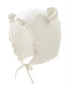 明日まで　美品　ベビー　ボンネット　帽子　フリル　くま耳