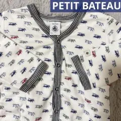 プチバトー　前開き足つきロンパース　飛行機柄　74cm PETIT BATEAU