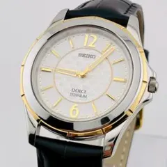 【美品/希少/電池交換済】 SEIKO DOLCE メンズ腕時計 新品ベルト