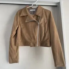 CECIL McBEE ベージュ ライダース風 スエード素材 ジャケット