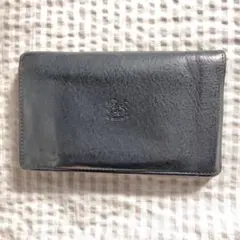 イルビゾンテ ミディアムウォレット 2つ折り財布 ヌメ革 男女兼用　革財布　青