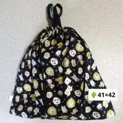 11-66大きめ巾着袋　体操服袋　着替え袋ハンドメイド