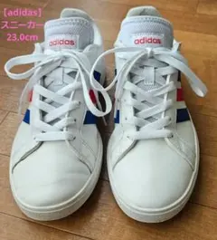 ​【adidas】アディダス スニーカー 23.0cm ホワイト トリコロール