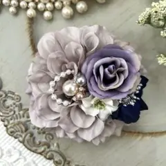 【即日発送】アンティークラベンダーコサージュ卒業式入学セレモニー