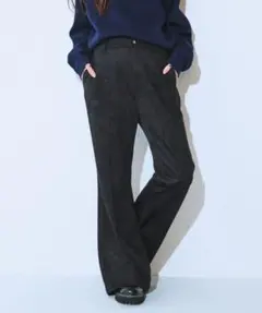 新品未使用タグ付き JEANASIS ヌバックフレアパンツ ブラック Sサイズ