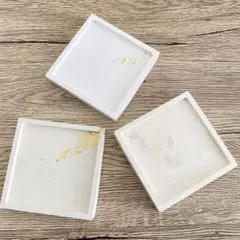 【ジェスモナイト】アクセサリートレイ スクエアトレイ ホワイト ゴールド