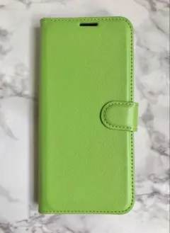 AQUOS sense4/5Gグリーン緑　SHARP シンプルレザー手帳型ケース