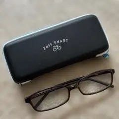 JINSブルーライトカット度なし　ブラウン　ゾフメガネケースメガネ拭き