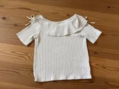 マジェスティックレゴン　ストライプ オフショルダー Tシャツ M