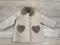 petit main アウター　ファー衿ハートポケットコート　100 ベージュ