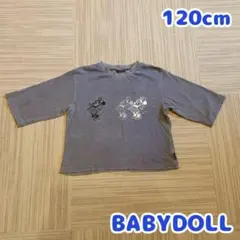 120cm ミニーマウス　グレー　ベビードール　BABYDOLL　灰色　トップス
