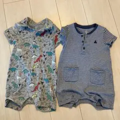 baby GAP 恐竜柄ロンパース90cm ボーダーロンパース80cmまとめ売り
