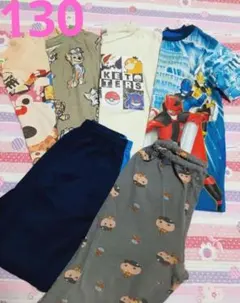 キッズ 130 アニメキャラクター半袖 Tシャツ 半ズボン 6枚 まとめ売り
