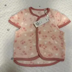 新品✨　スリーパー　ベスト　90 ボタン　ピンク　チェリー　ふわふわ