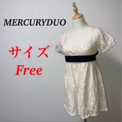 a0904【MERCURY DUO】Tシャツ　ワンピース風　帯　メッシュ　透け感のサムネイル