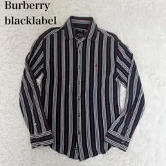 【稀少美品】バーバリーブラックレーベル　黒ストライプ　長袖シャツ　サイズ3
