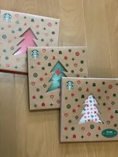 スターバックス クリスマスギフト包装 3枚新品未使用セットプラス小皿1枚