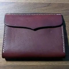 本革 カードケース 名刺入れ 二つ折り 小銭入れ シンプル レザー 財布