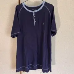 NAUTICA M ネイビー ボタン付きTシャツ