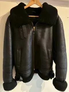 B-3フライトジャケット ボア ムートン ブラック M 美品　羊革　本革