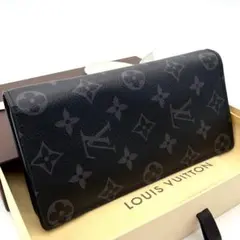 ルイヴィトン エクリプス ポルトフォイユブラザ 長財布 黒 ブラック メンズ