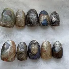 現品販売　No.25 鉱石ネイル　ネイルチップ　ニュアンス　個性派　クラシック