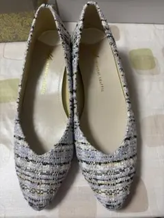 ツイード生地 ポインテッドトゥパンプス