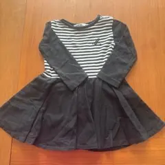 最終値下げ！agnès b. 黒白ストライプ フレアワンピース 18 mois