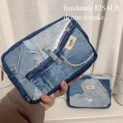 デニム リメイク ポーチ