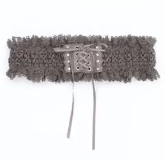 axes femme レースアップゴムベルト モカ アクシーズファム