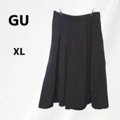 GU イージードレープガウチョパンツ XL ブラック