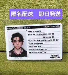 SEVENTEEN 「HAPPY BURSTDAY」エスクプス IDカード