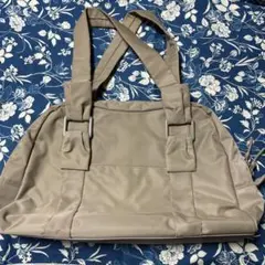 Agnes b.VOYAGEベージュ リボン付きトートバッグ