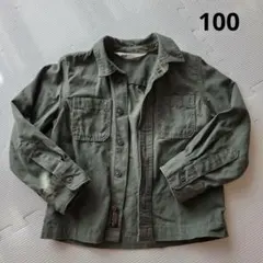 H&M カーキ ジャケット 長袖 ミリタリージャケット 104 3-4y