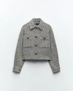 【ZARA】アウターでもトップスでも！ツイードジャケット 短丈 Mサイズ