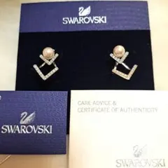 美品　スワロフスキー　2WAY パール　シルバー　Edify ピアス