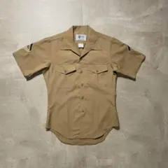 米軍実物半袖ドレスシャツベージュ15 PFC一等兵ミリタリーシャツUS ARMYのサムネイル
