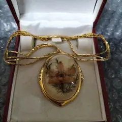 水晶蘭花 ネックレス シンガポール製