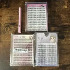 つけまつげ　3点セット　のり付き２点　のり無１点　グルー１本のサムネイル