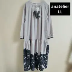 新品　アナトリエ花柄ワンピース　大きいサイズ　LLサイズ 七分袖