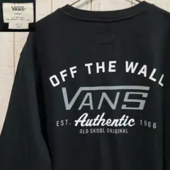 vans 古着　長袖　スウェット 裏起毛　プリント　アメカジ ゆるだぼ