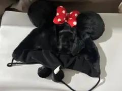 ミニー ドット 赤リボン リボン ファンキャップ ブラック 黒 赤 レッド